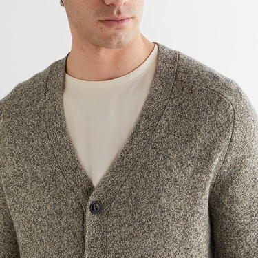  GANT Erkek Kahverengi Regular Fit V Yaka Triko