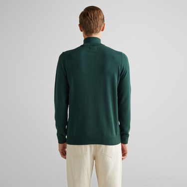  GANT Erkek Yeşil Regular Fit Yarım Fermuarlı Kazak