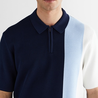  GANT Erkek Lacivert Regular Fit Renk Bloklu Triko