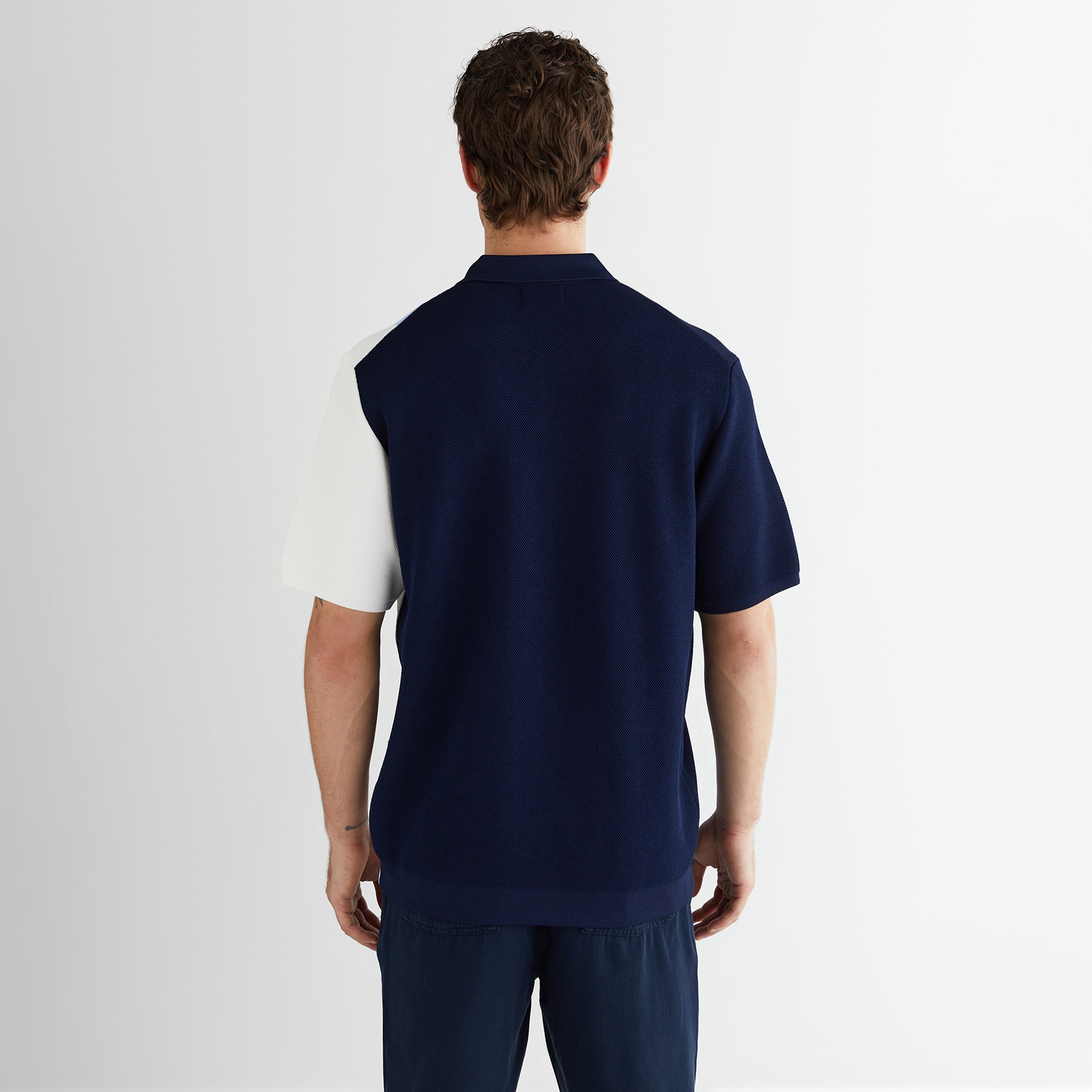 GANT Erkek Lacivert Regular Fit Renk Bloklu Triko