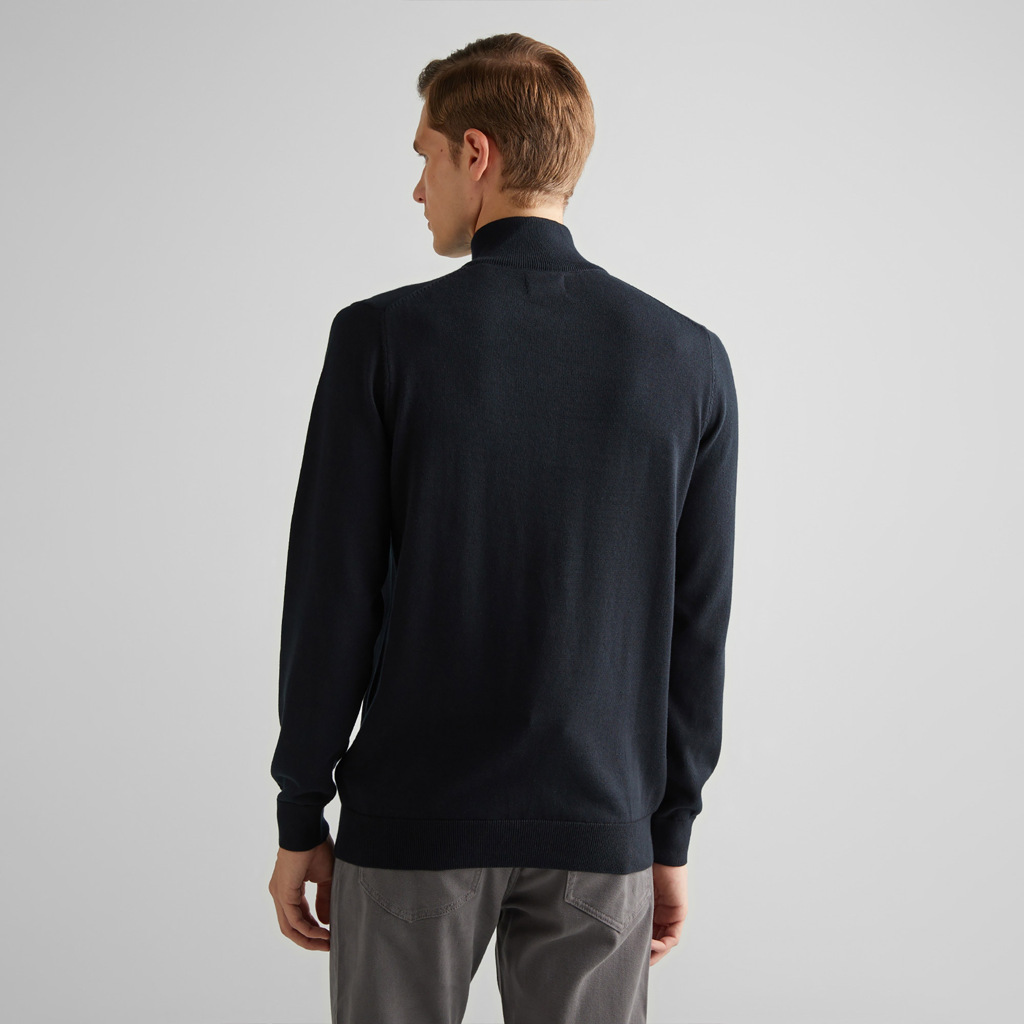 GANT Erkek Siyah Regular Fit Yarım Fermuarlı Kazak