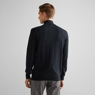  GANT Erkek Siyah Regular Fit Yarım Fermuarlı Kazak