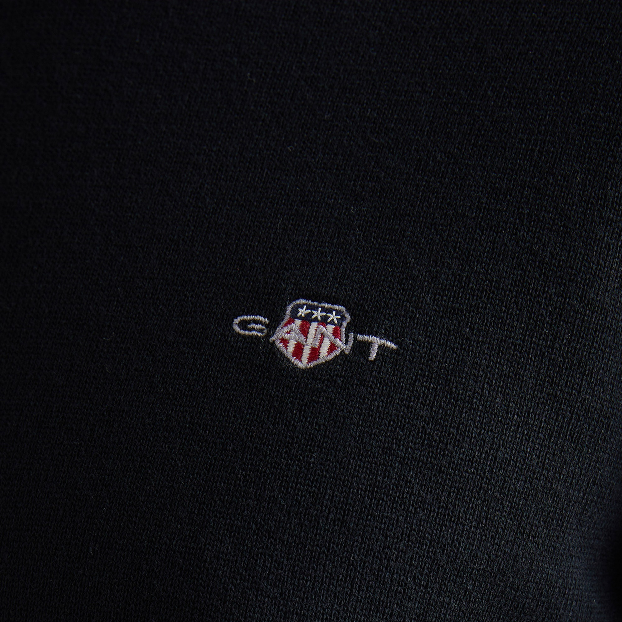 GANT Erkek Siyah Regular Fit Yarım Fermuarlı Kazak