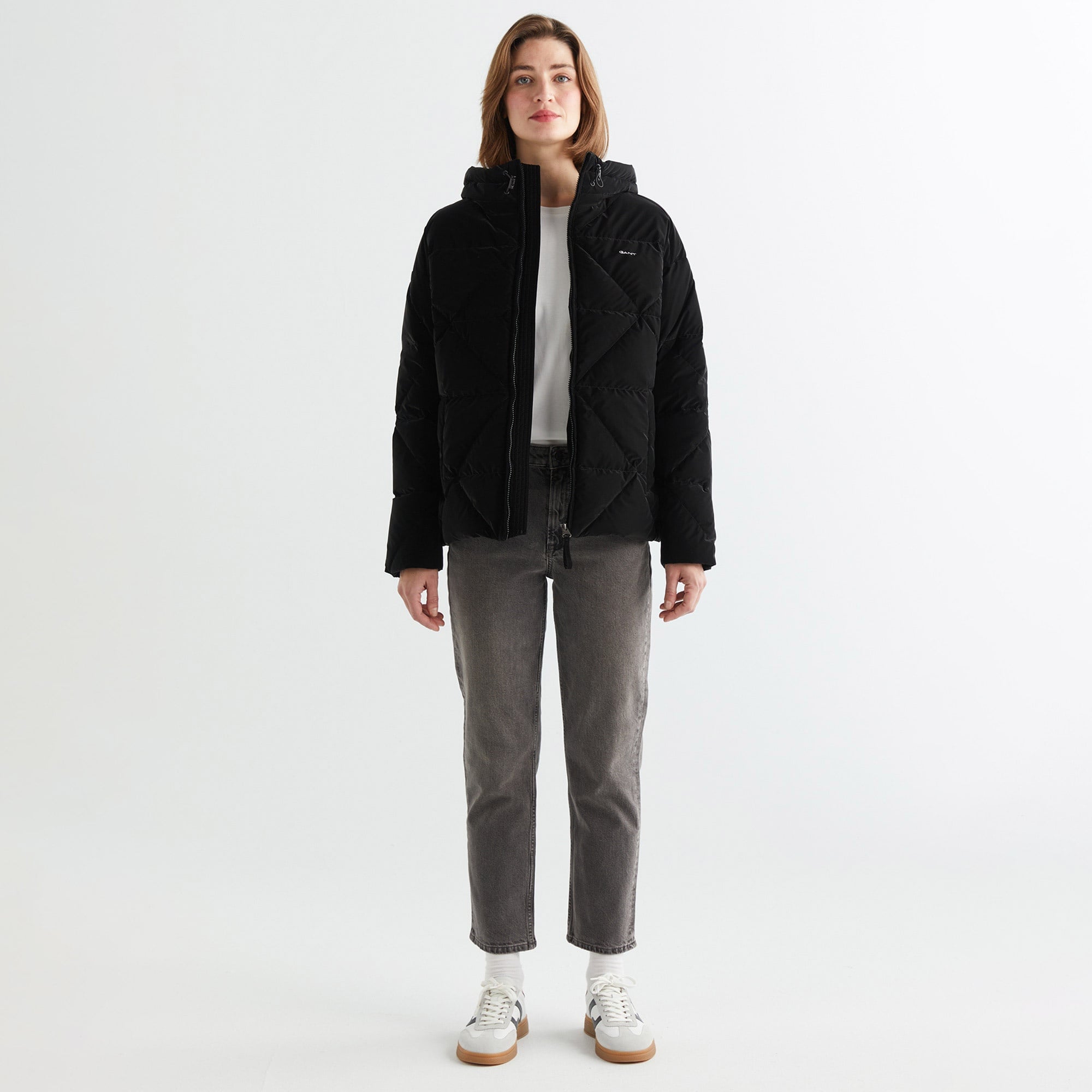 GANT Kadın Siyah Kapüşonlu Kapitone Mont