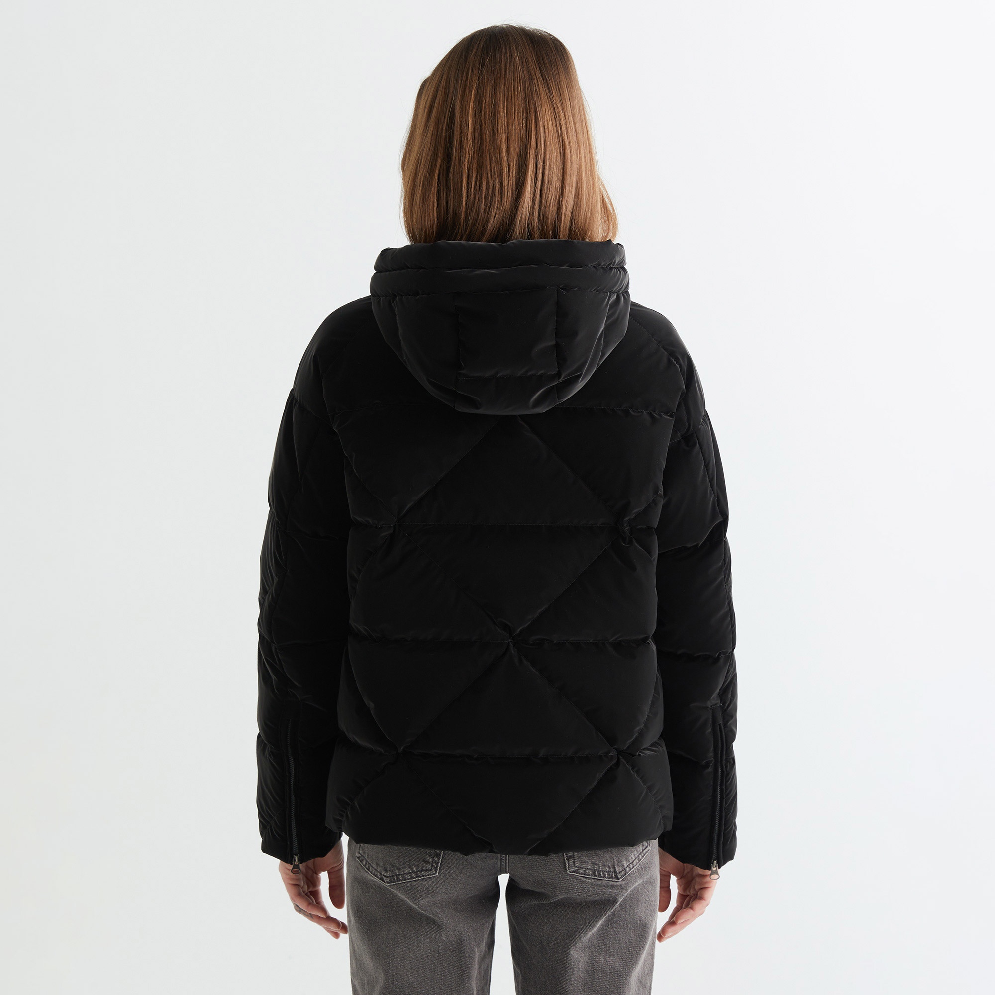 GANT Kadın Siyah Kapüşonlu Kapitone Mont