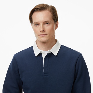  Nautica Erkek Lacivert Uzun Kollu Polo Yaka T-Shirt