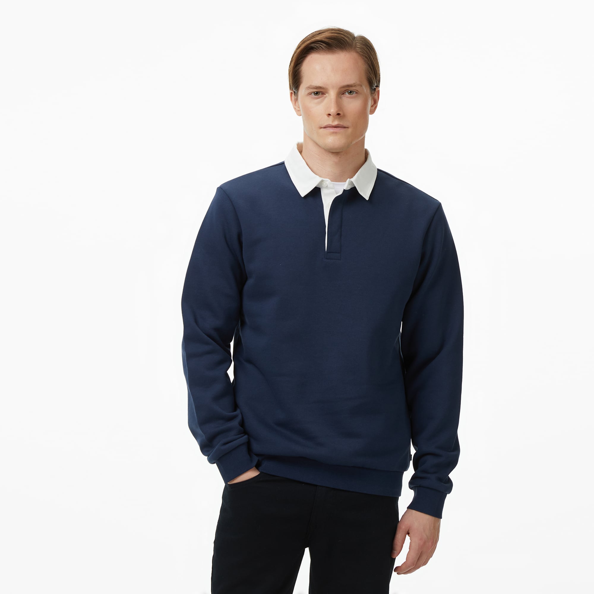  Nautica Erkek Lacivert Uzun Kollu Polo Yaka T-Shirt