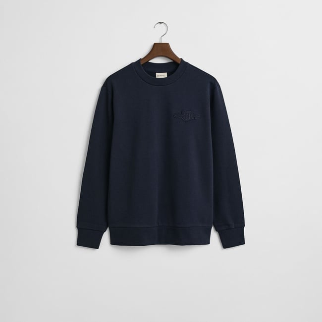  GANT Erkek Lacivert Regular Fit Bisiklet Yaka Sweatshirt