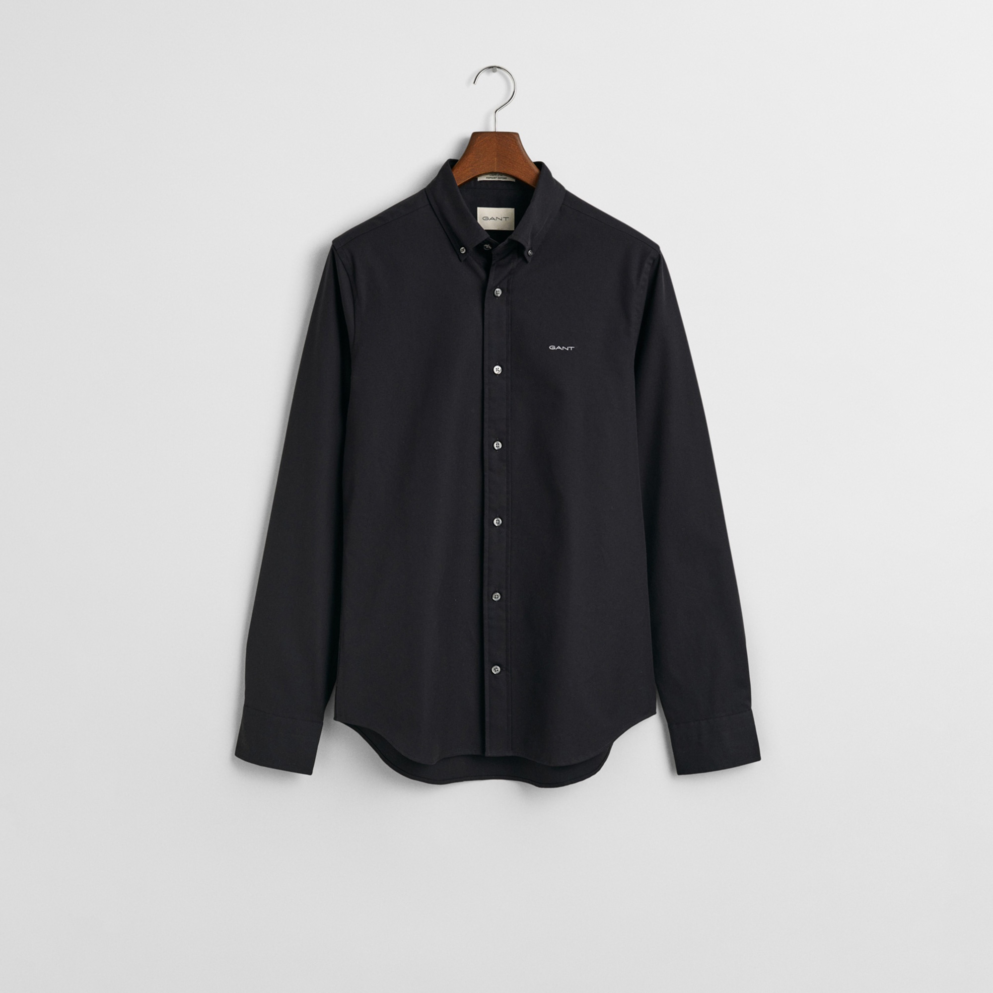 GANT Erkek Siyah Regular Fit Düğmeli Yaka Oxford Gömlek