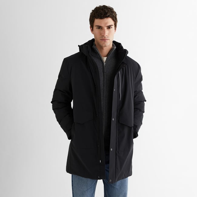  GANT Erkek Siyah Standart Fit Kapüşonlu Mont