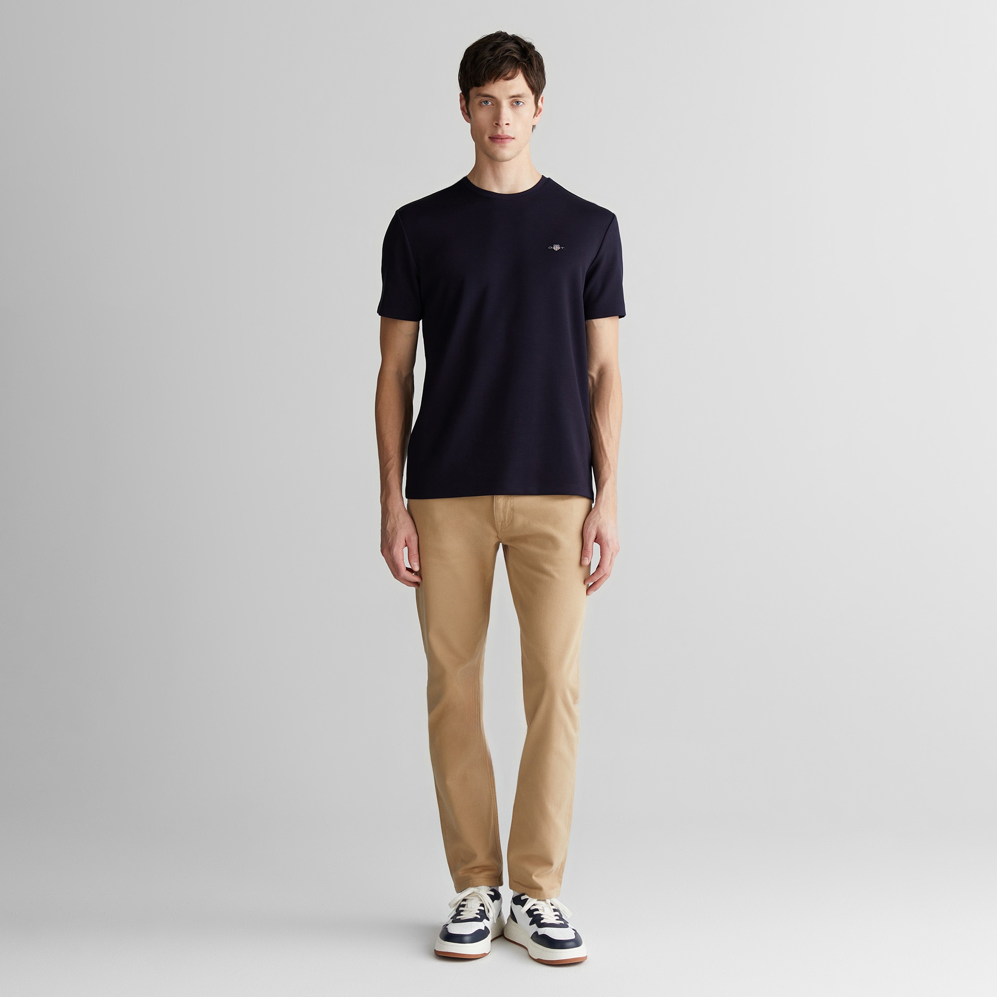 GANT Erkek Lacivert Relaxed Fit Bisiklet Yaka T-Shirt