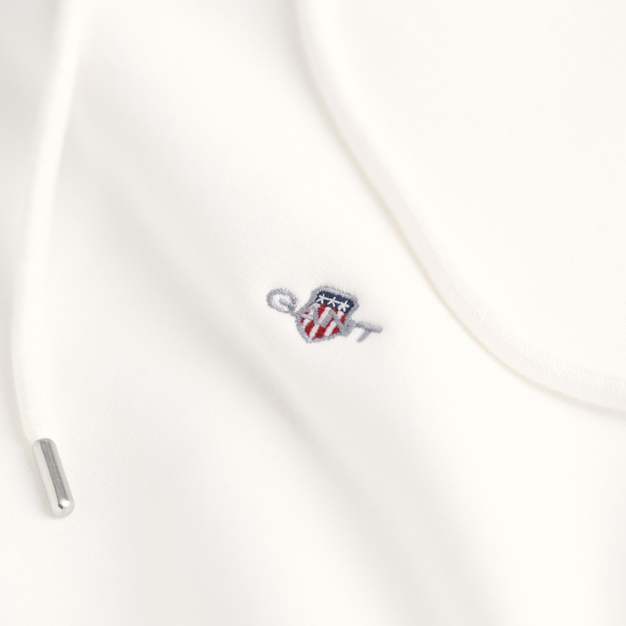 GANT Kadın Beyaz Relaxed Fit Kapüşonlu Sweatshirt