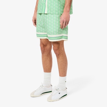  Lacoste Lightweight Monogram Print Erkek Yeşil Şort