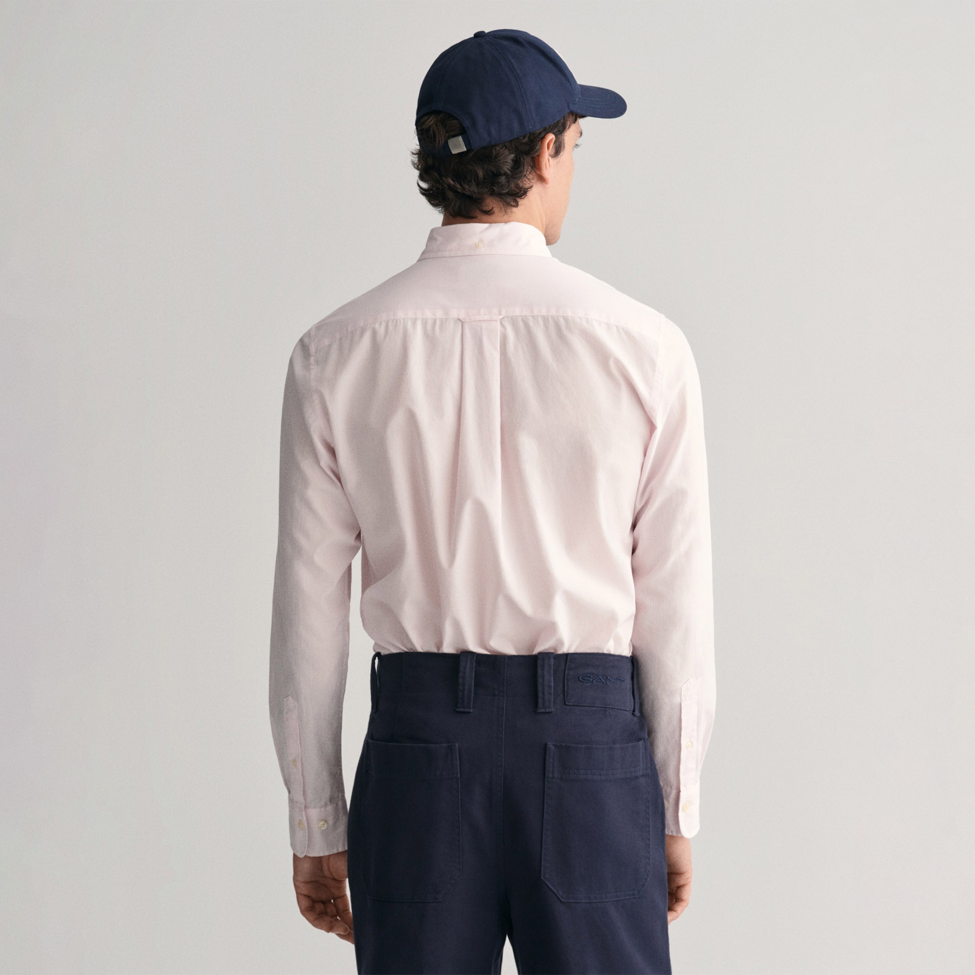 GANT Erkek Pembe Regular Fit Çizgili Düğmeli Yaka Gömlek