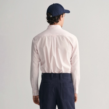  GANT Erkek Pembe Regular Fit Çizgili Düğmeli Yaka Gömlek