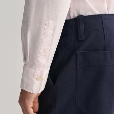  GANT Erkek Pembe Regular Fit Çizgili Düğmeli Yaka Gömlek