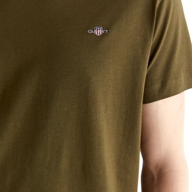  GANT Erkek Yeşil Regular Fit Bisiklet Yaka T-shirt