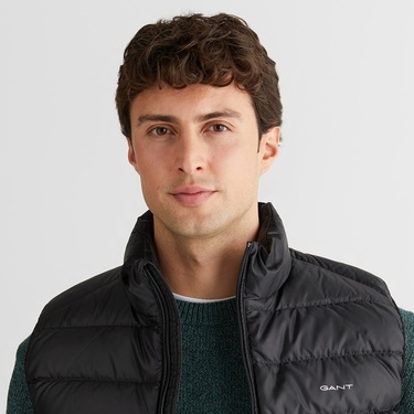  GANT Erkek Siyah Regular Fit Dik Yaka Kaz Tüyü Yelek