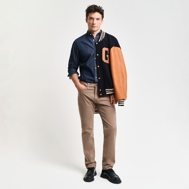  GANT Erkek Lacivert Regular Fit Düğmeli Yaka Gömlek
