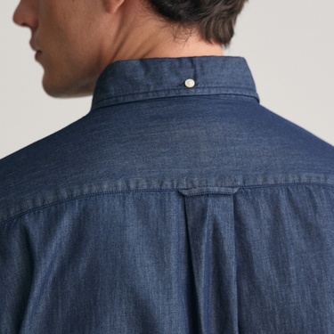  GANT Erkek Lacivert Regular Fit Düğmeli Yaka Gömlek