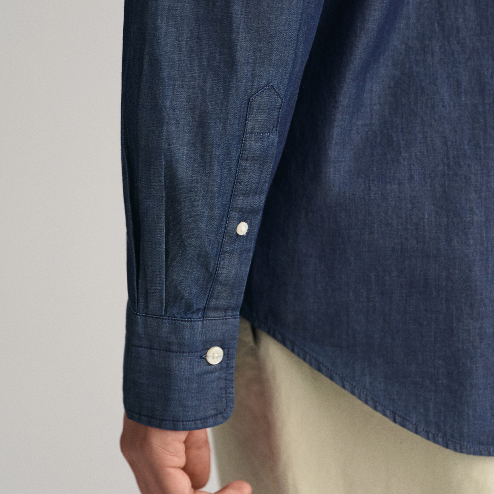 GANT Erkek Lacivert Regular Fit Düğmeli Yaka Gömlek