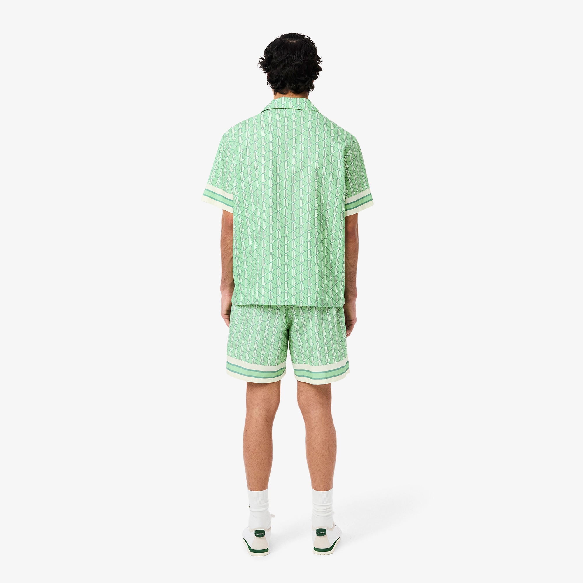 Lacoste Lightweight Monogram Print Erkek Yeşil Şort