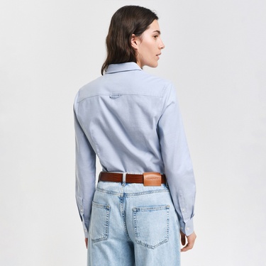 GANT Kadın Mavi Slim Fit Klasik Yaka Oxford Gömlek