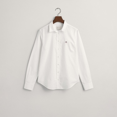  GANT Kadın Beyaz Slim Fit Klasik Yaka Oxford Gömlek