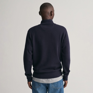  GANT Erkek Lacivert Regular Fit Yarım Fermuarlı Sweatshirt