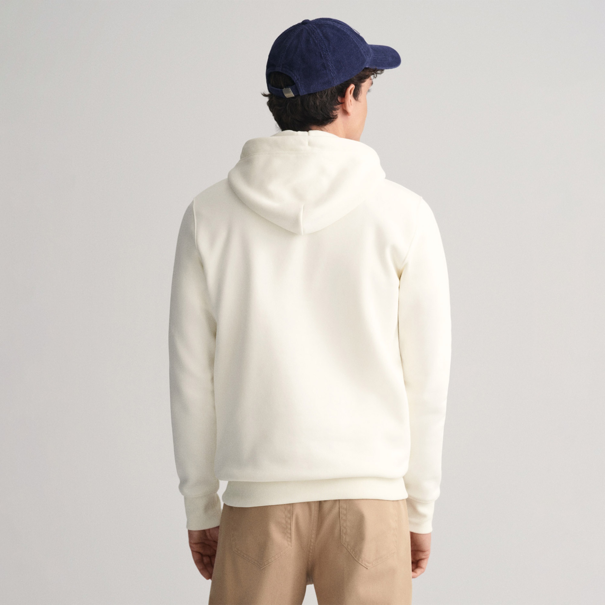 GANT Erkek Krem Regular Fit Kapüşonlu Sweatshirt