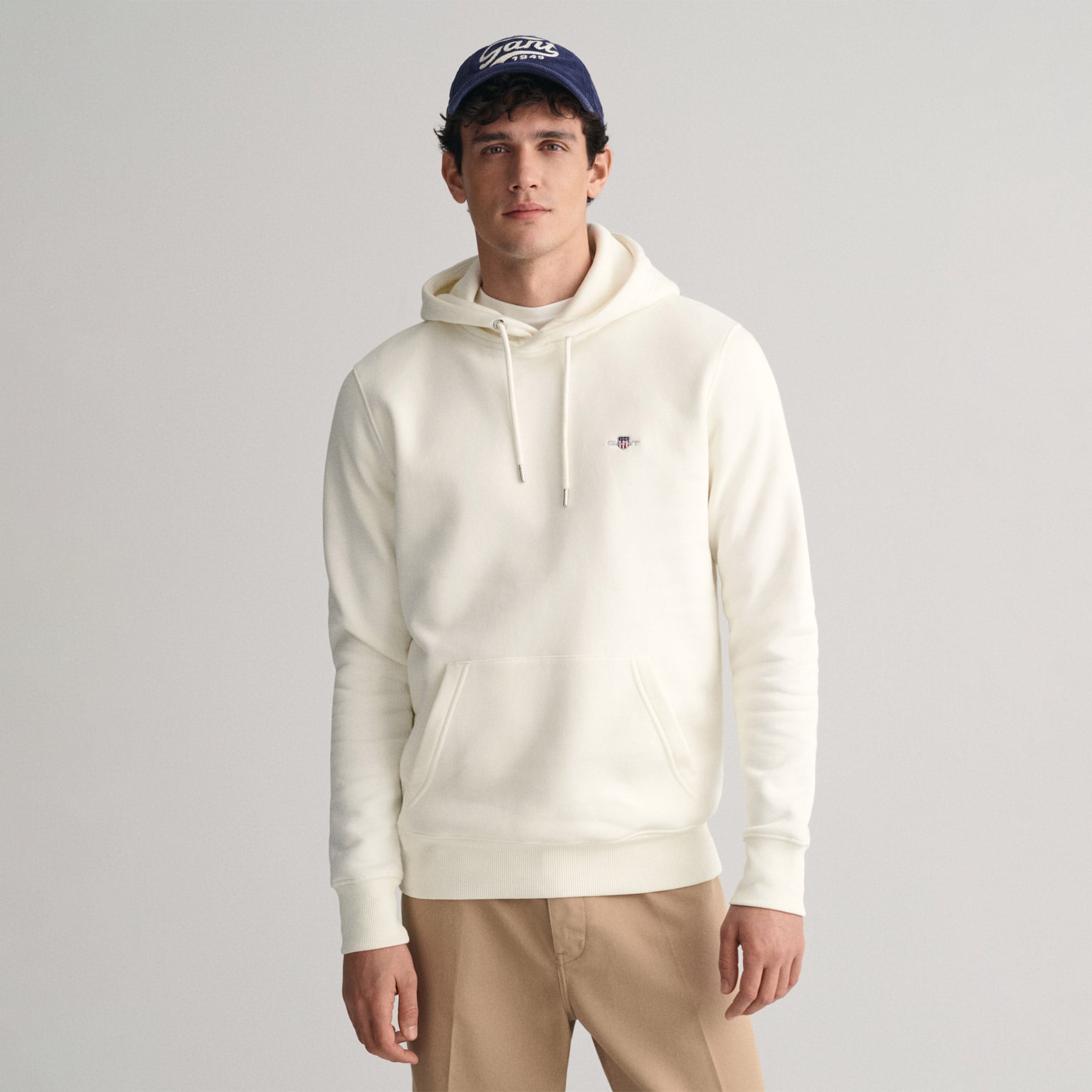 GANT Erkek Krem Regular Fit Kapüşonlu Sweatshirt
