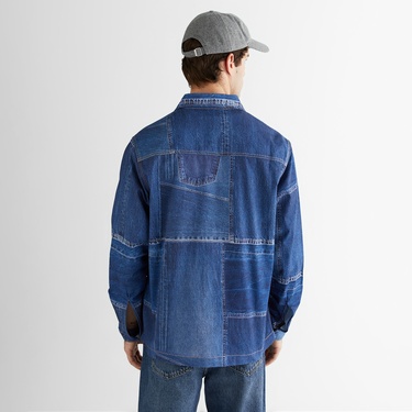  GANT Erkek Mavi Oversize Fit Gömlek Yaka Logolu Gömlek