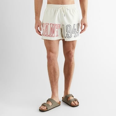  GANT Erkek Krem Regular Fit Logolu Mayo Şort
