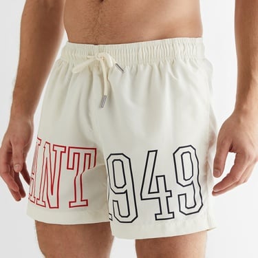  GANT Erkek Krem Regular Fit Logolu Mayo Şort