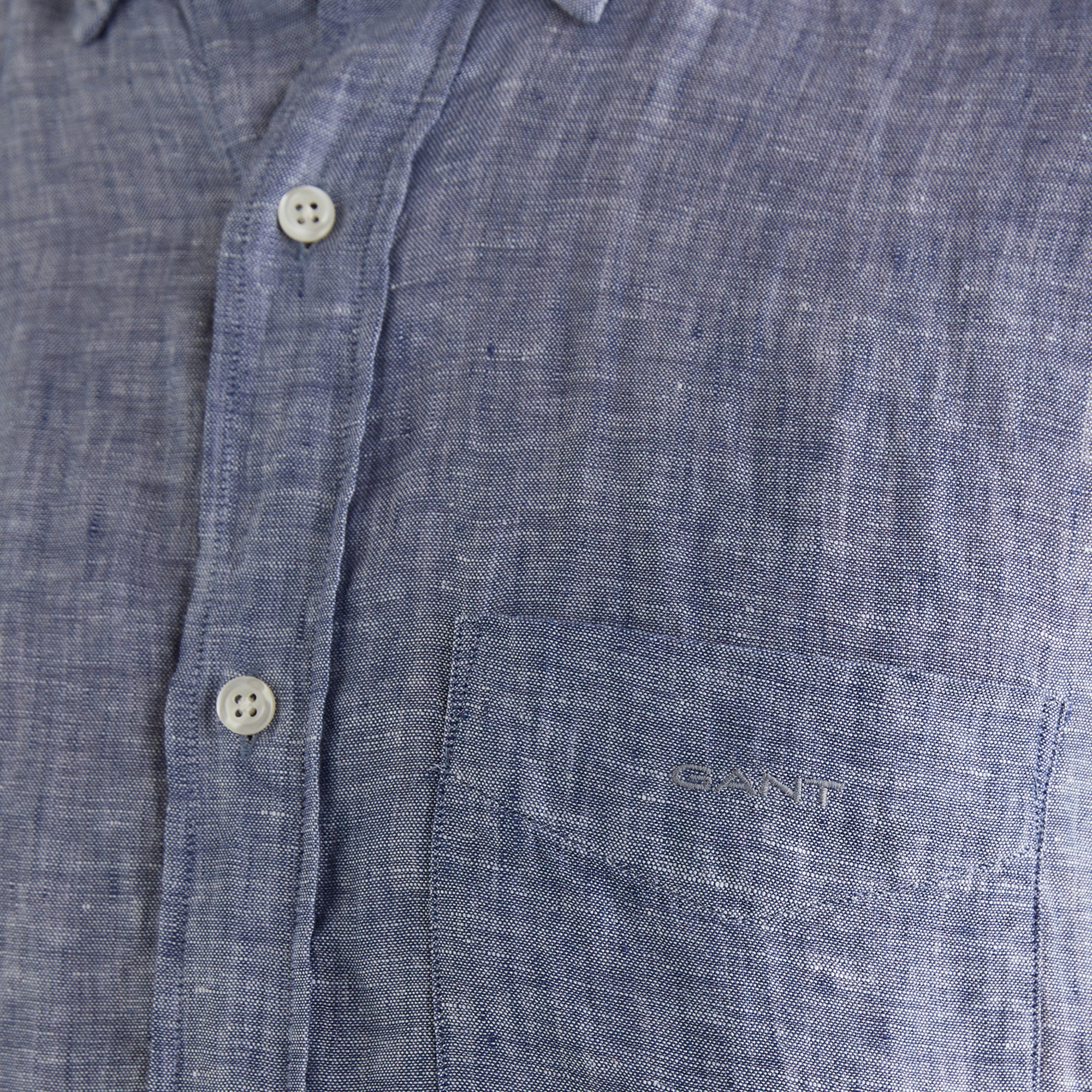 GANT Erkek Mavi Regular Fit Klasik Yaka Keten Gömlek