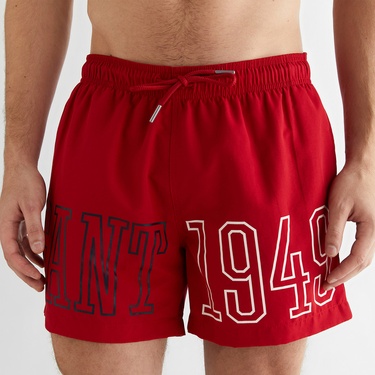  GANT Erkek Kırmızı Regular Fit Logolu Mayo Şort