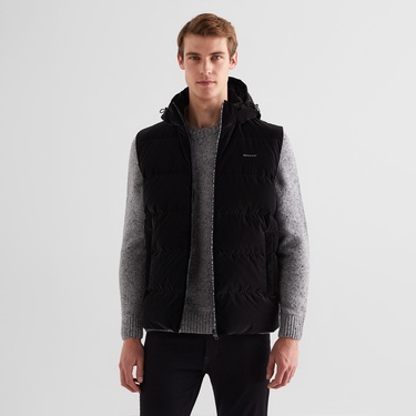  GANT Erkek Siyah Kapüşonlu Yelek