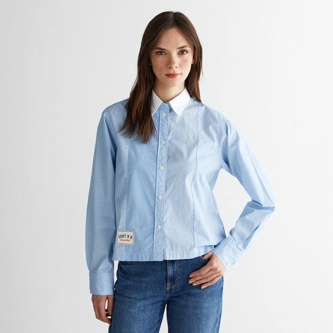  GANT Kadın Mavi Klasik Yaka Çizgili Gömlek