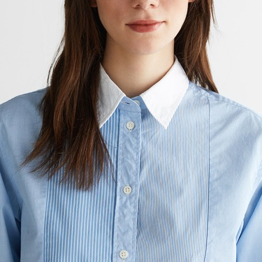  GANT Kadın Mavi Klasik Yaka Çizgili Gömlek