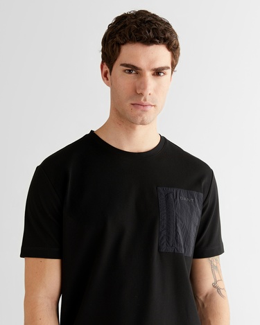  GANT Erkek Siyah Regular Fit Bisiklet Yaka T-Shirt