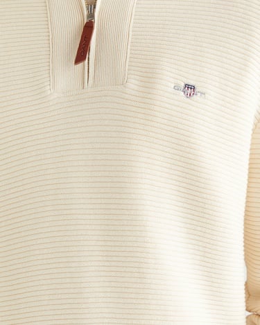  GANT Erkek Krem Regular Fit Yarım Fermuarlı Triko