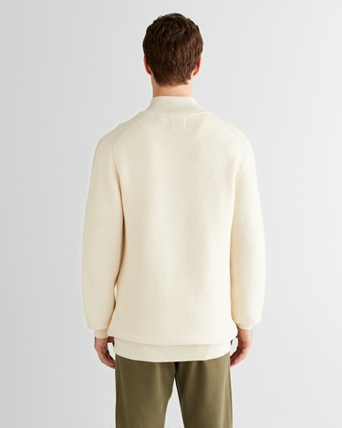  GANT Erkek Krem Regular Fit Yarım Fermuarlı Triko