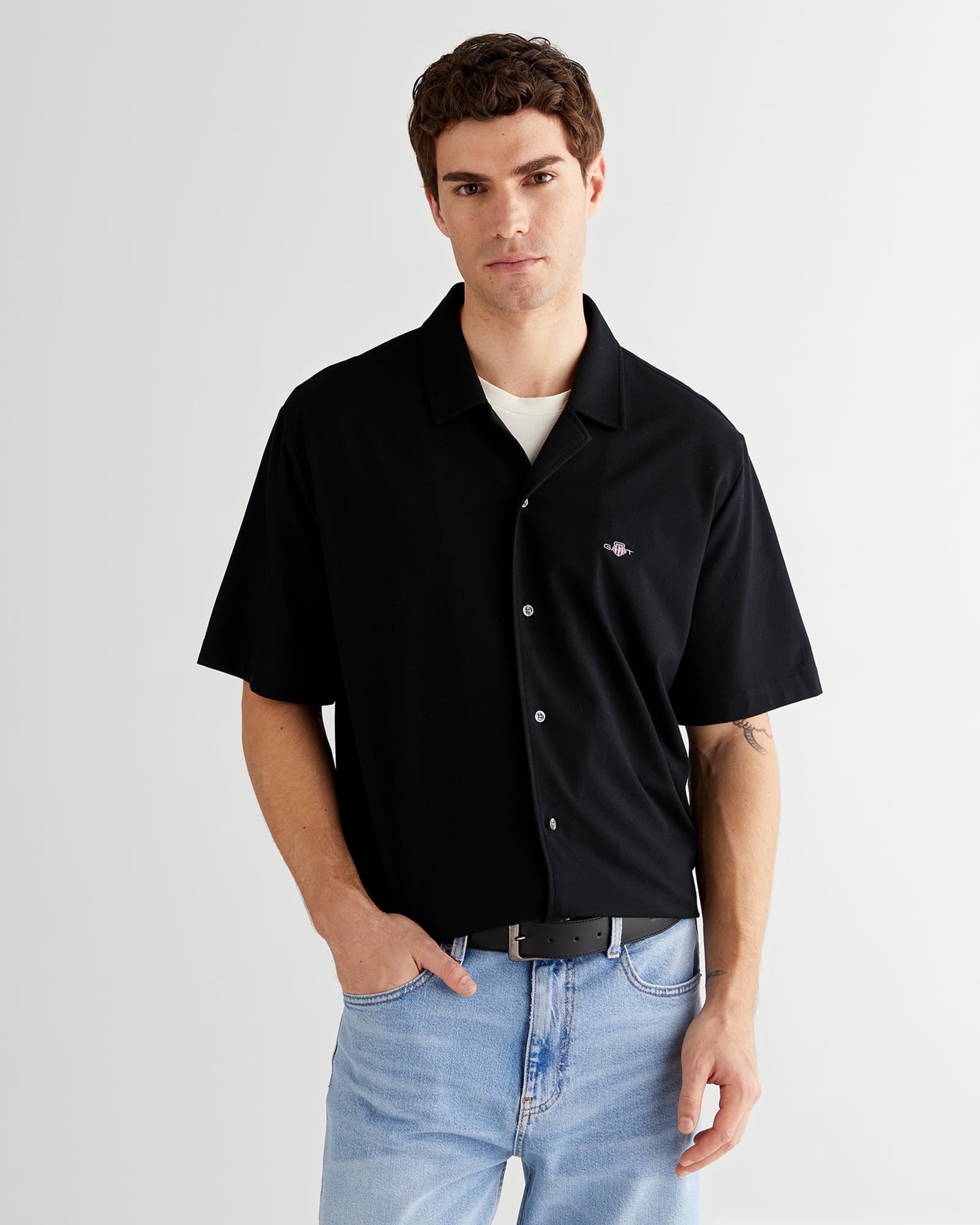  GANT Erkek Siyah Gömlek