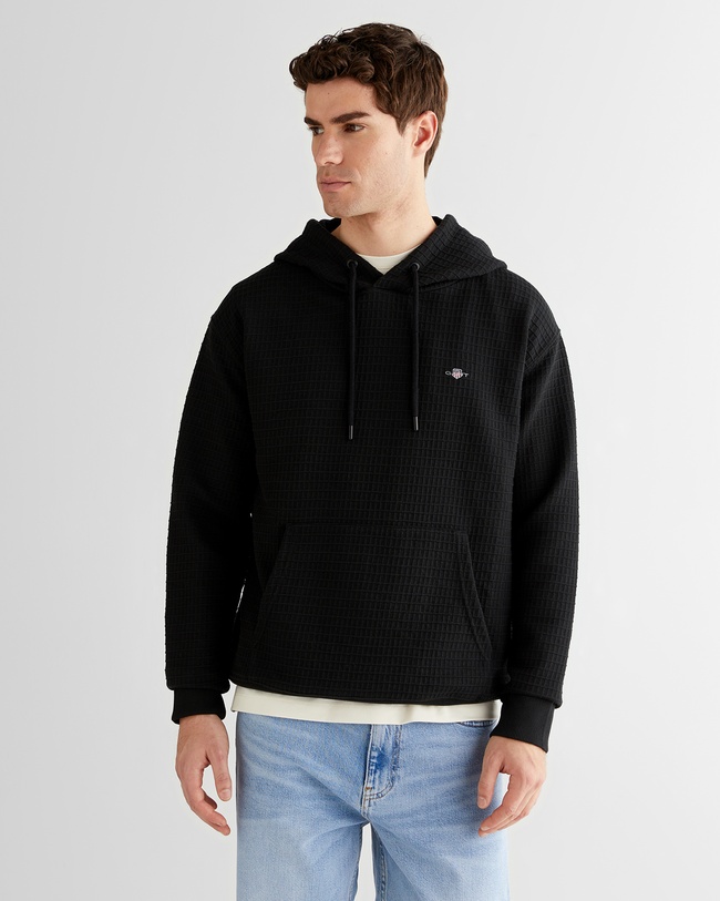  GANT Erkek Siyah Regular Fit Kapüşonlu Sweatshirt