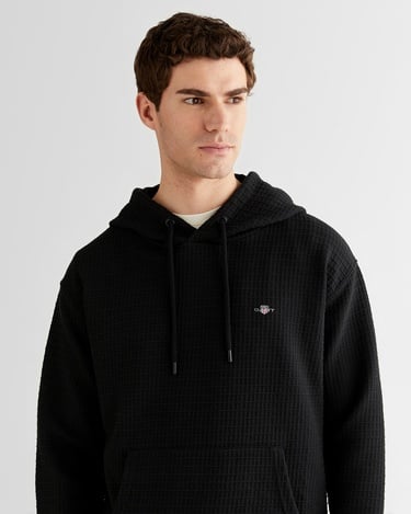  GANT Erkek Siyah Regular Fit Kapüşonlu Sweatshirt