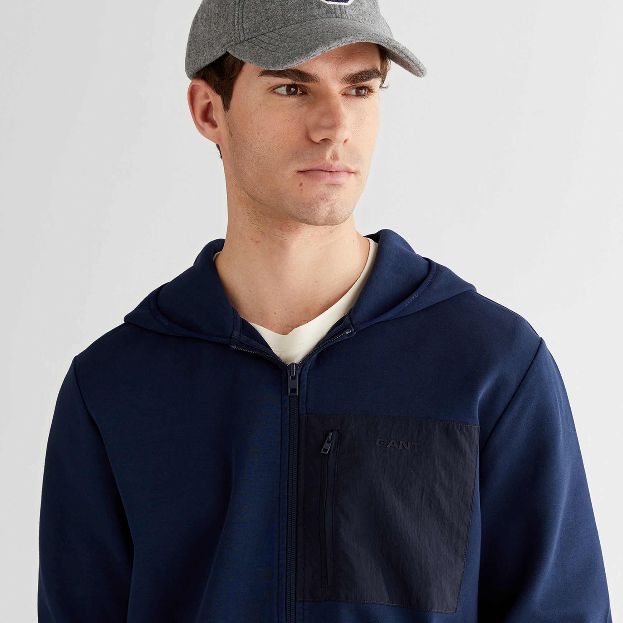 GANT Erkek Lacivert Regular Fit Kapüşonlu Sweatshirt