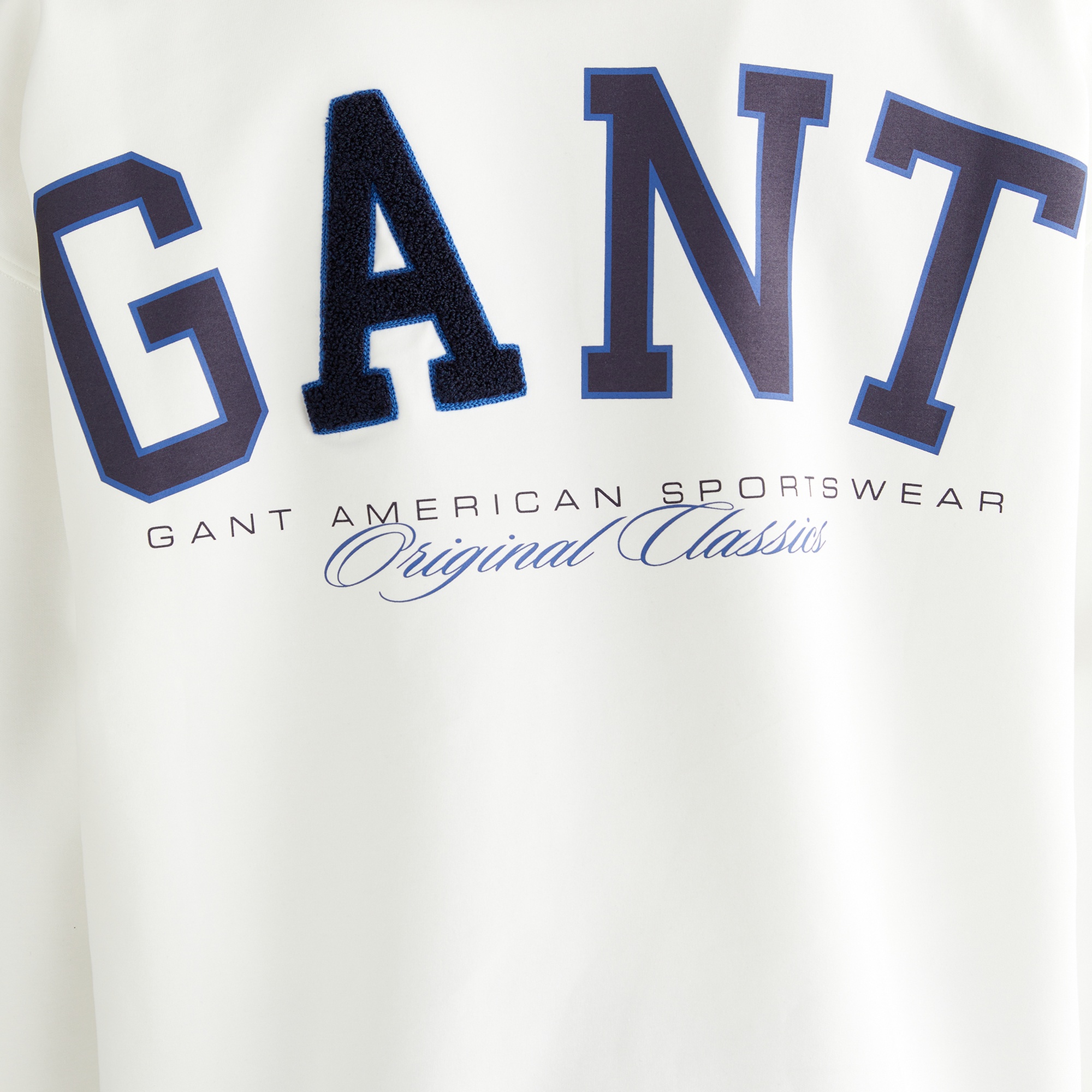 GANT Erkek Beyaz Regular Fit Kapüşonlu Sweatshirt