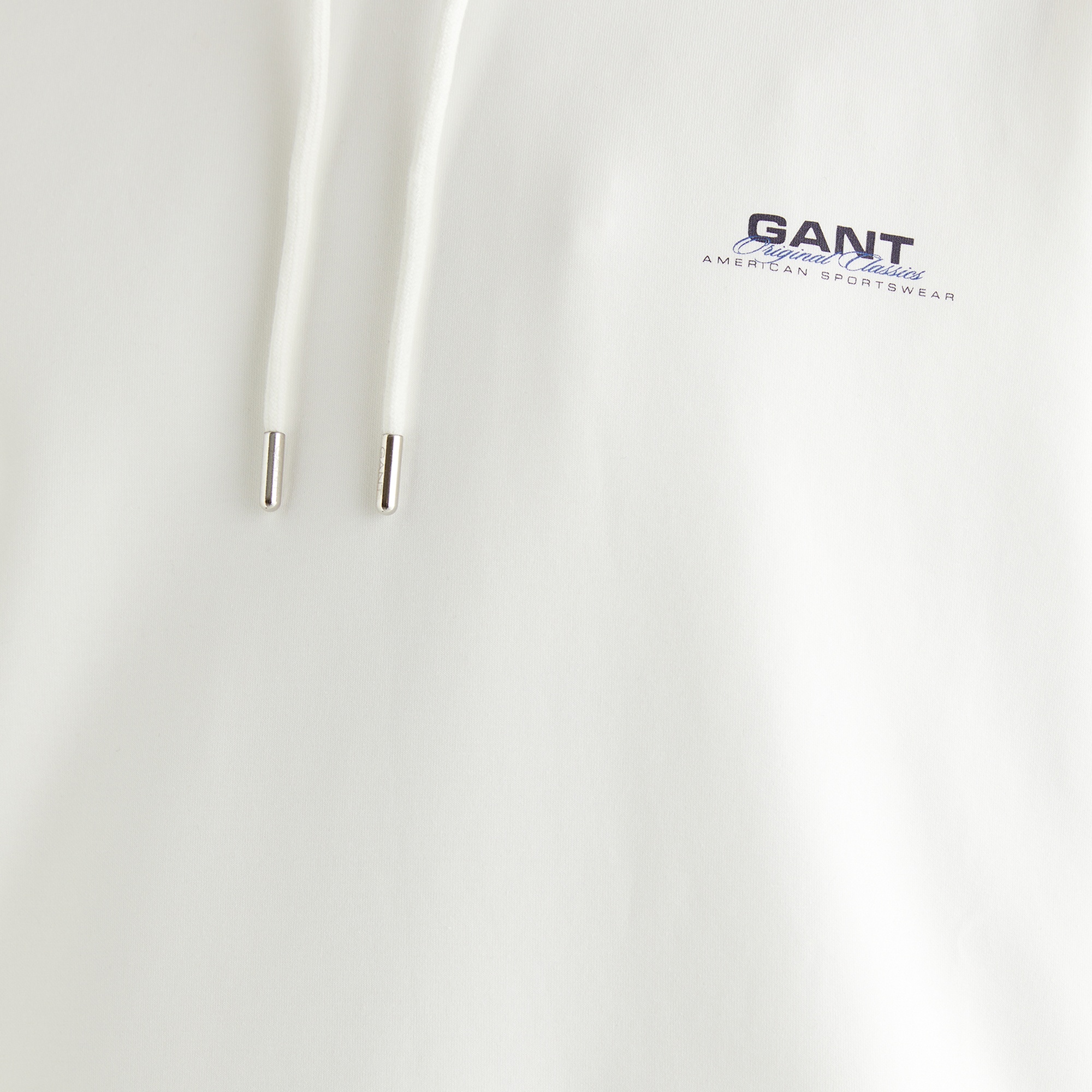 GANT Erkek Beyaz Regular Fit Kapüşonlu Sweatshirt