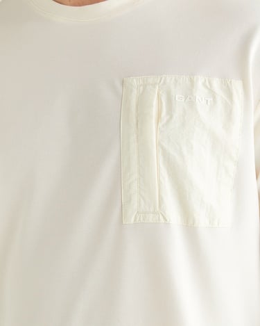  GANT Erkek Krem Regular Fit Bisiklet Yaka T-Shirt