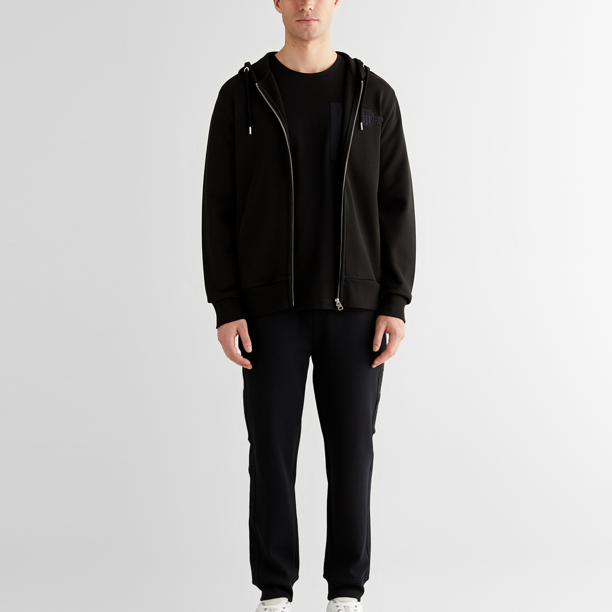 GANT Erkek Siyah Regular Fit Kapüşonlu Sweatshirt